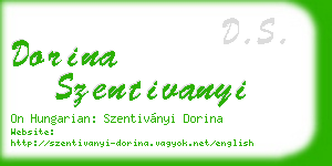 dorina szentivanyi business card