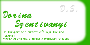 dorina szentivanyi business card